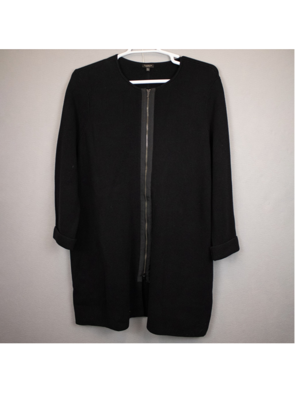 Talbots black zip up long cardigan-3XP
